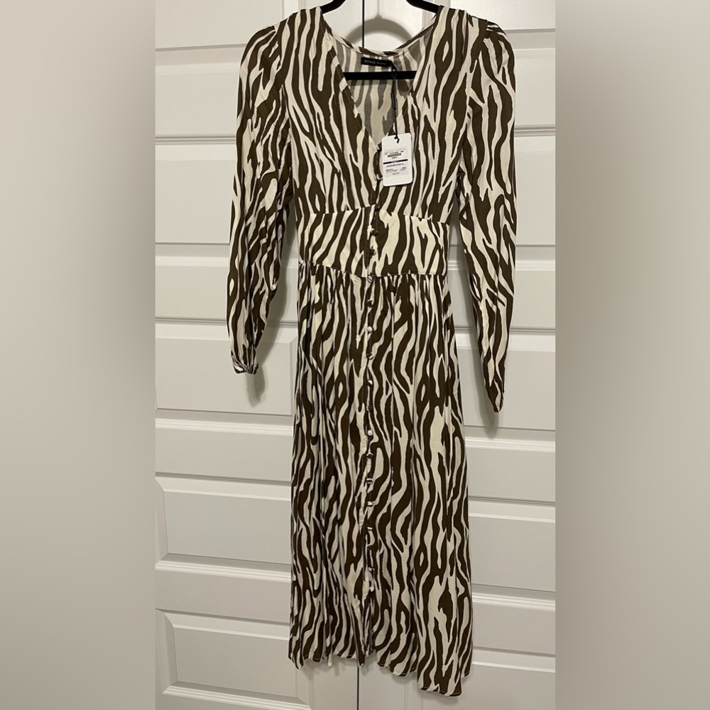 NWT Riva Women Dress Zebra Print Dress, Size XS